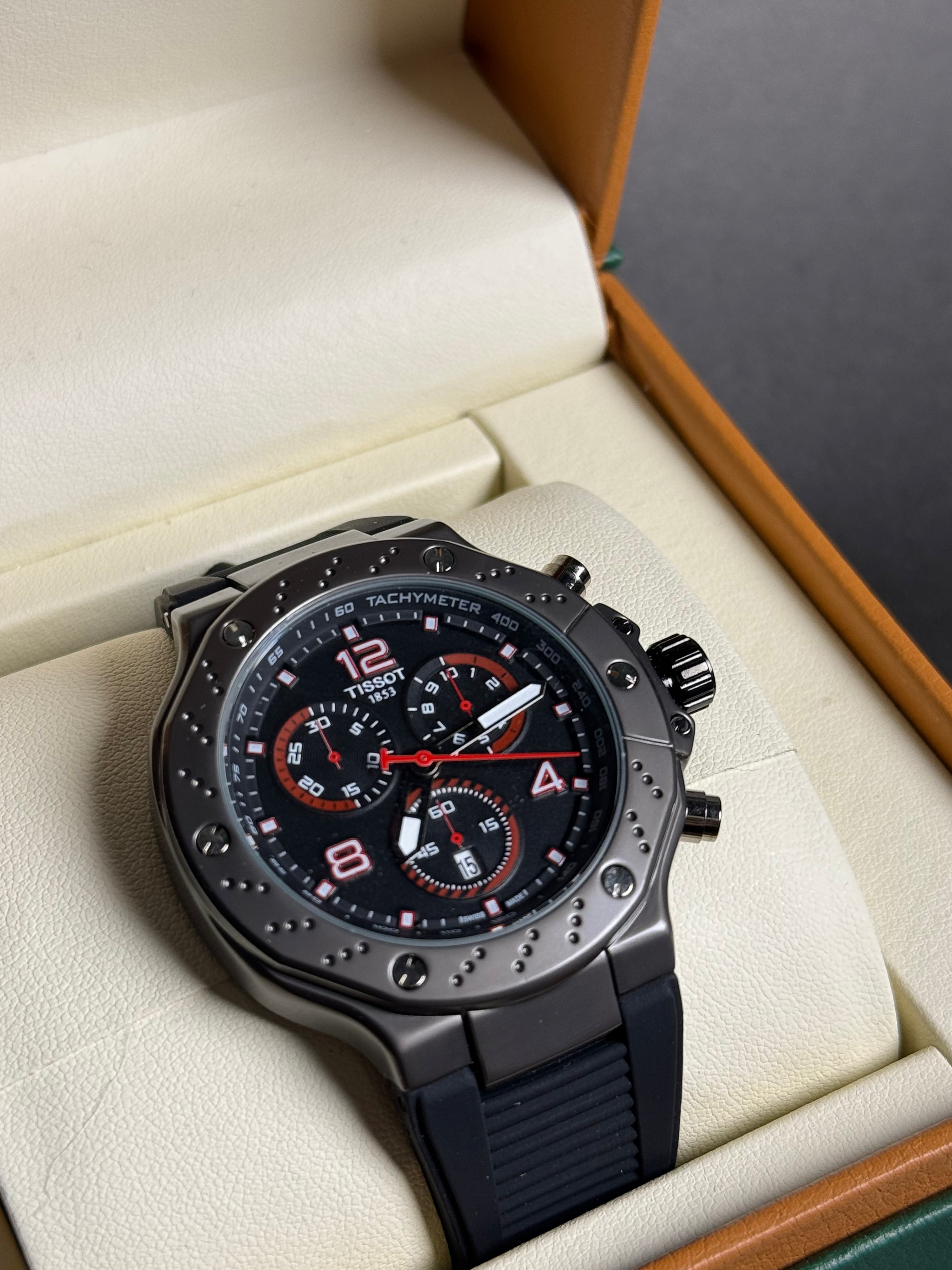 Tissot with Strap and Dark Dial