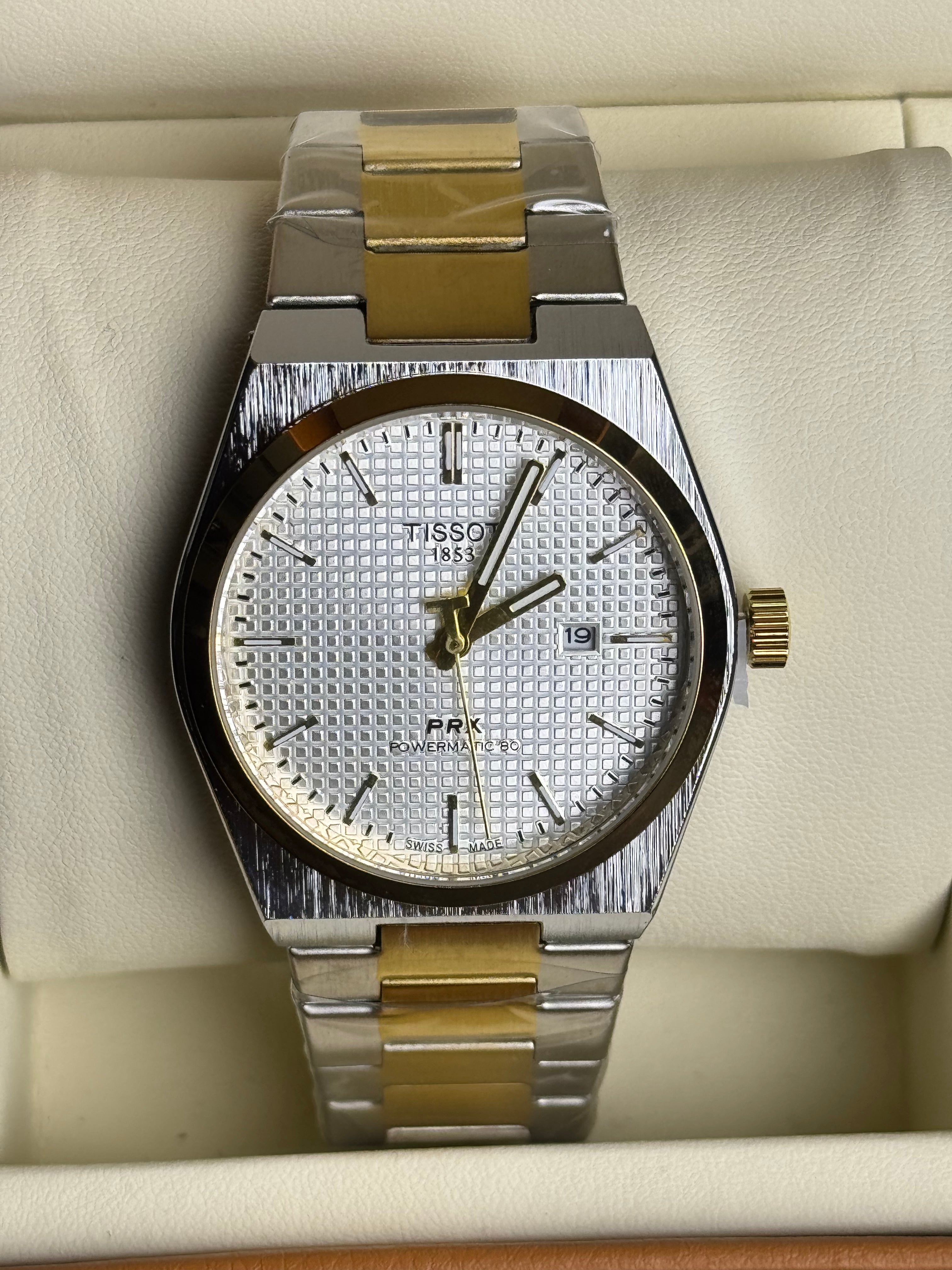 Two-Tone Tissot PRX with Silver Dial