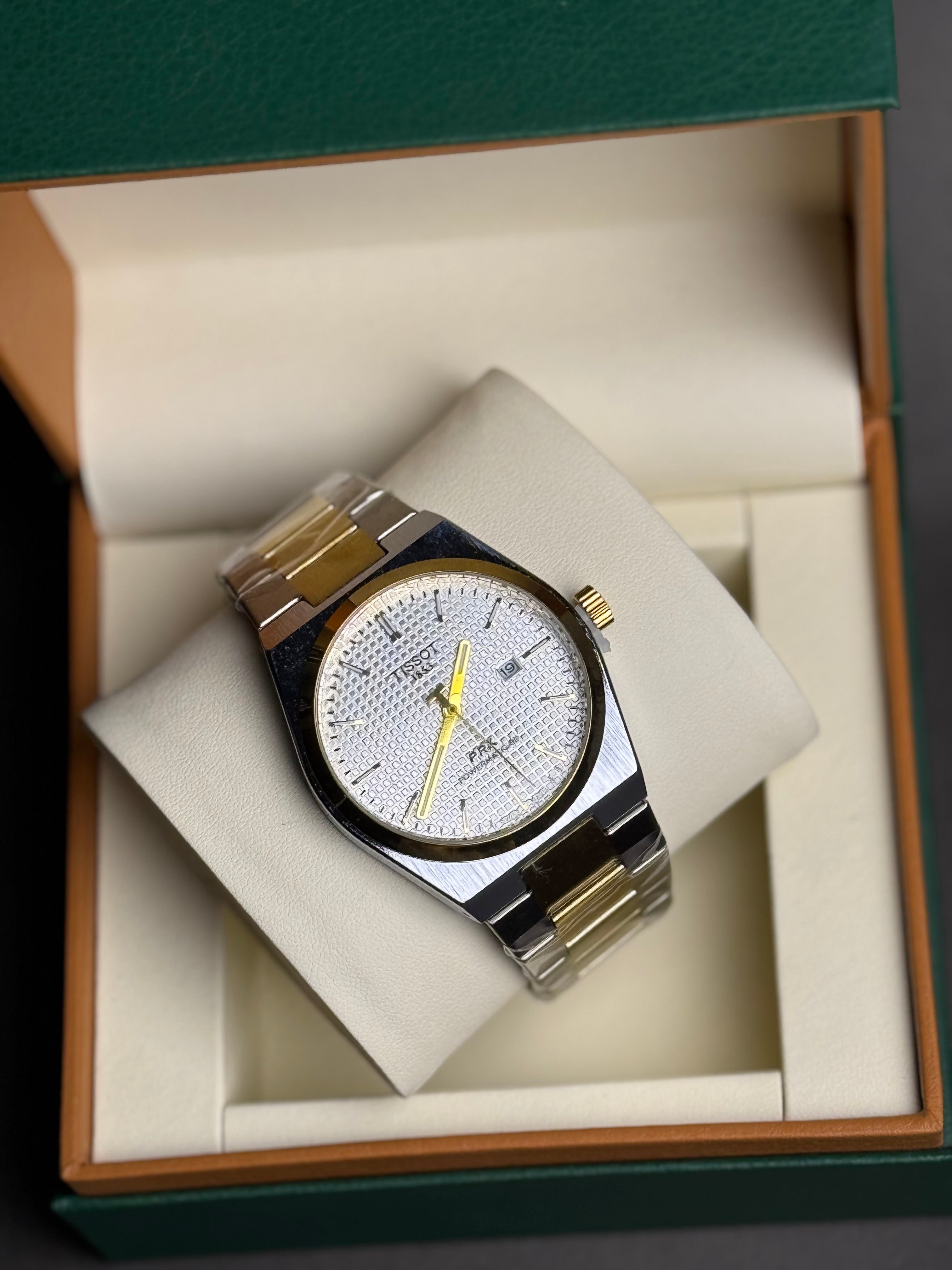 Two-Tone Tissot PRX with Silver Dial