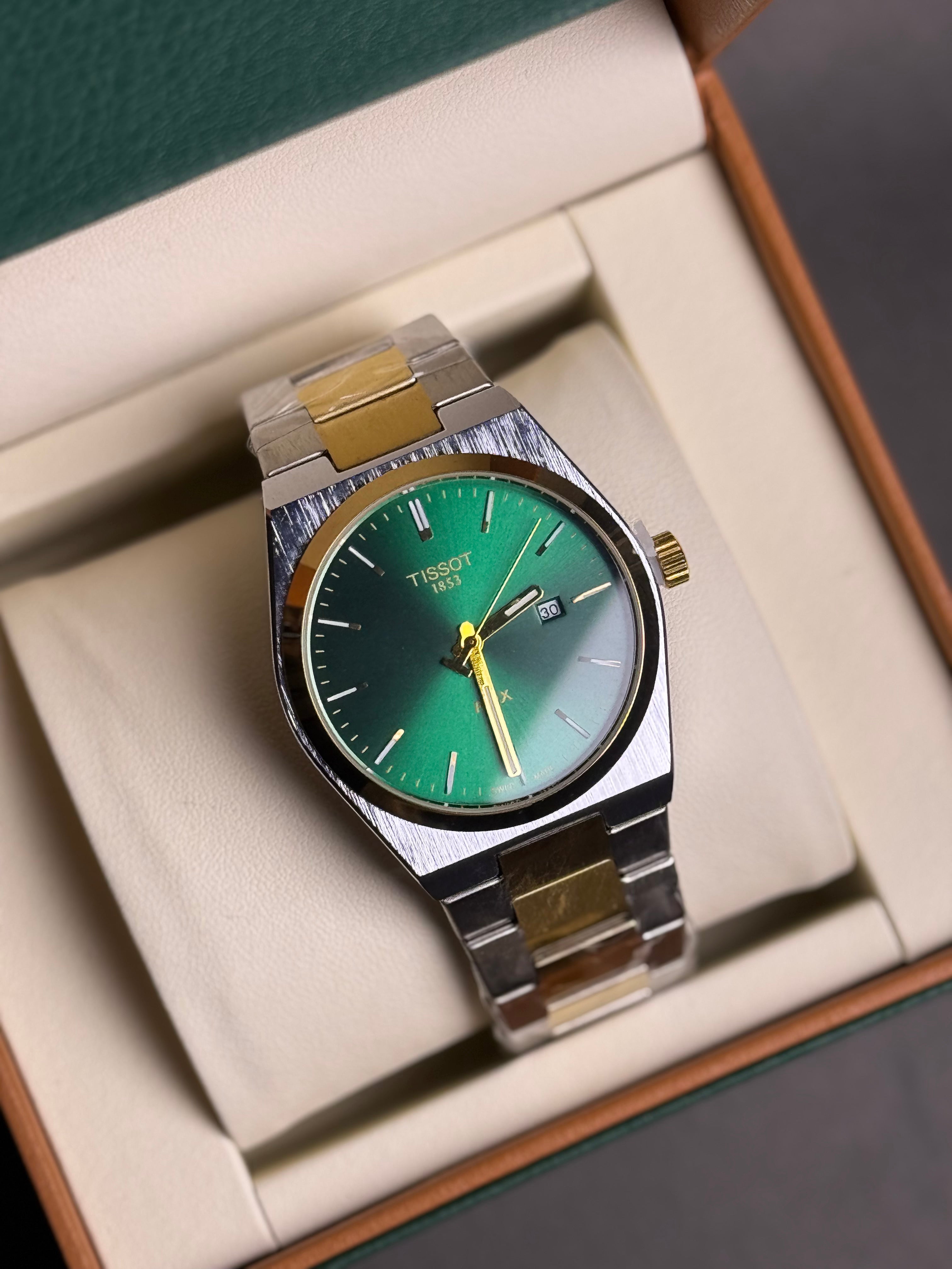 Two-Tone Tissot PRX with Green Dial