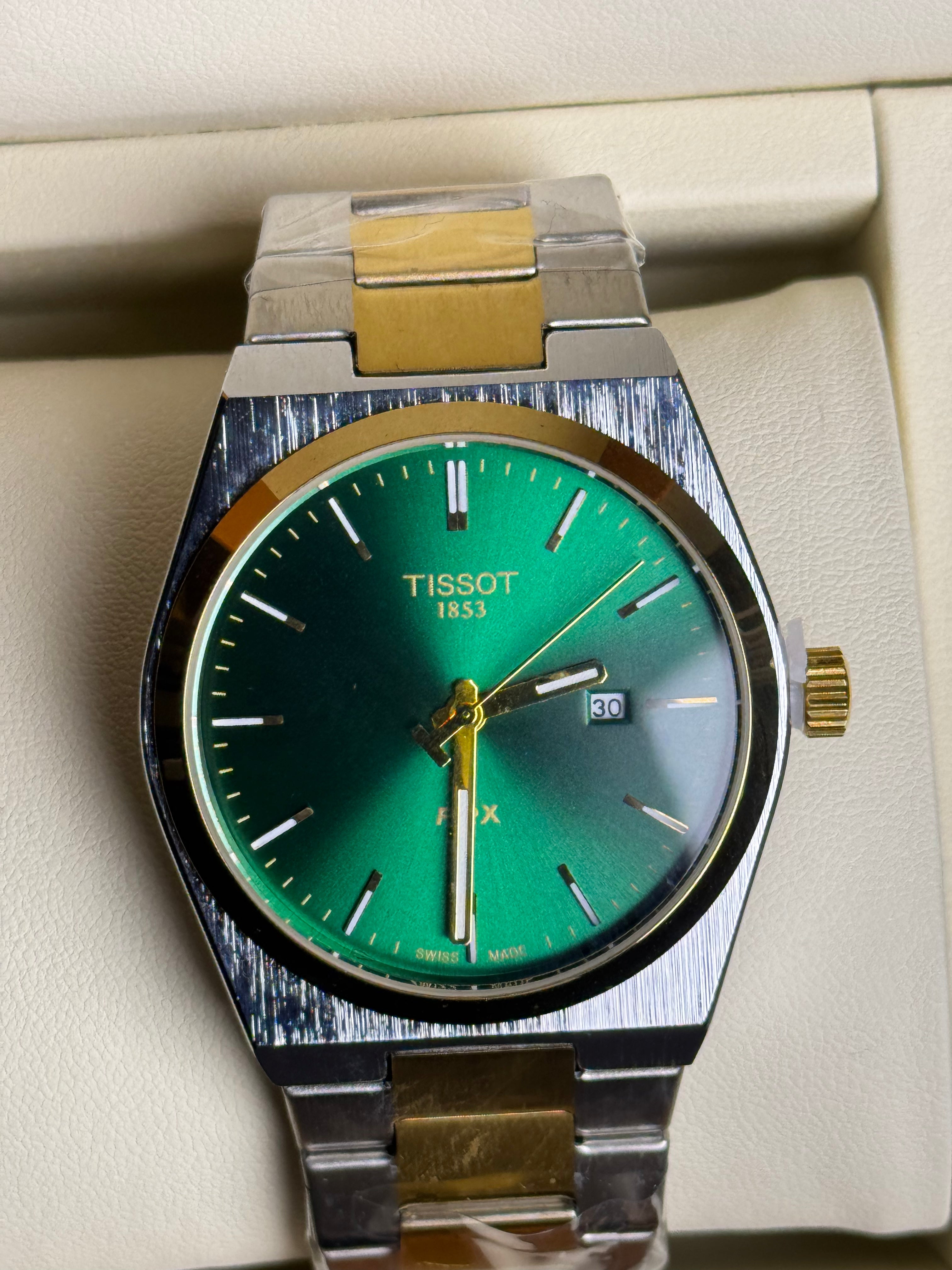 Two-Tone Tissot PRX with Green Dial