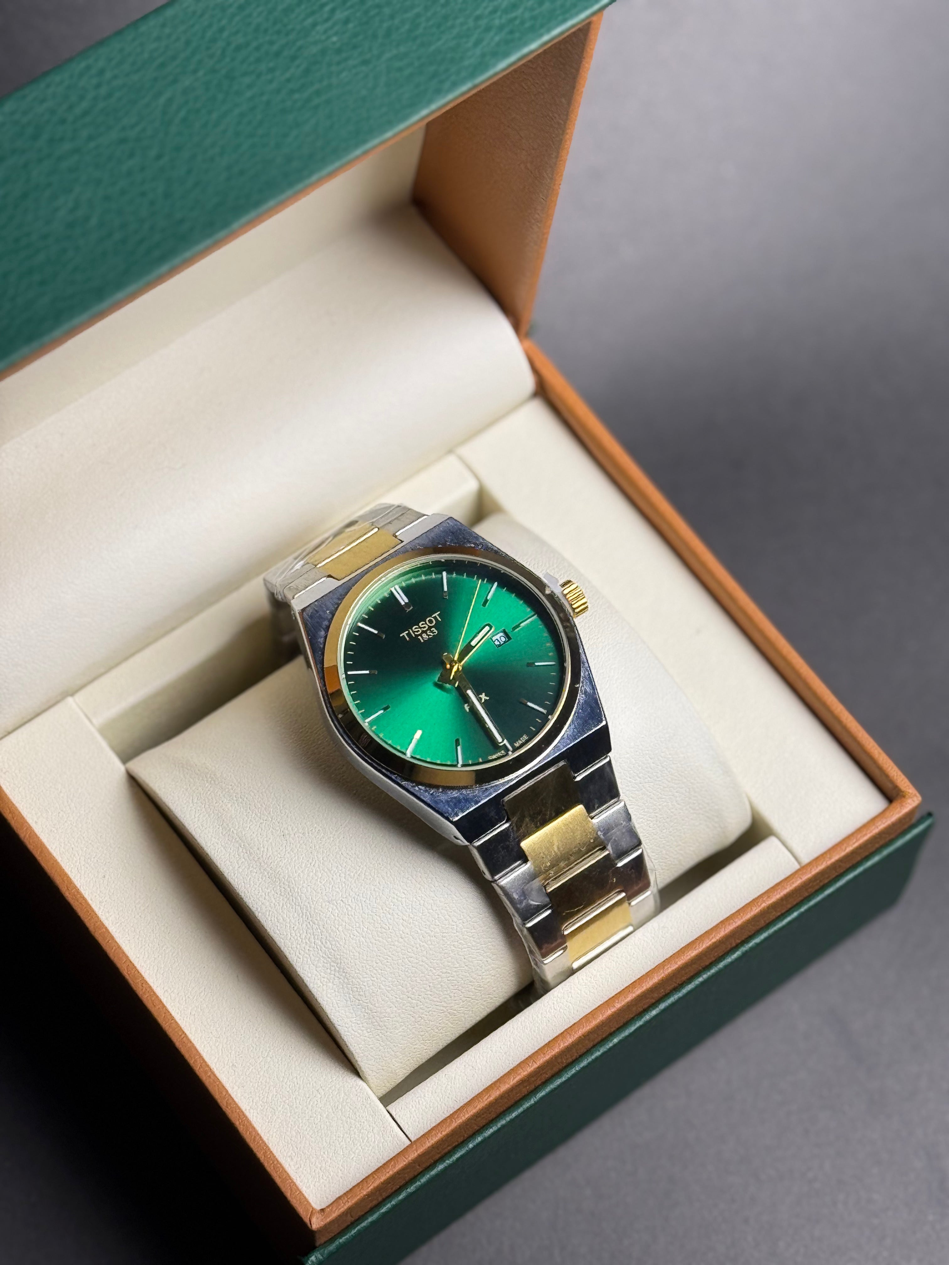 Two-Tone Tissot PRX with Green Dial