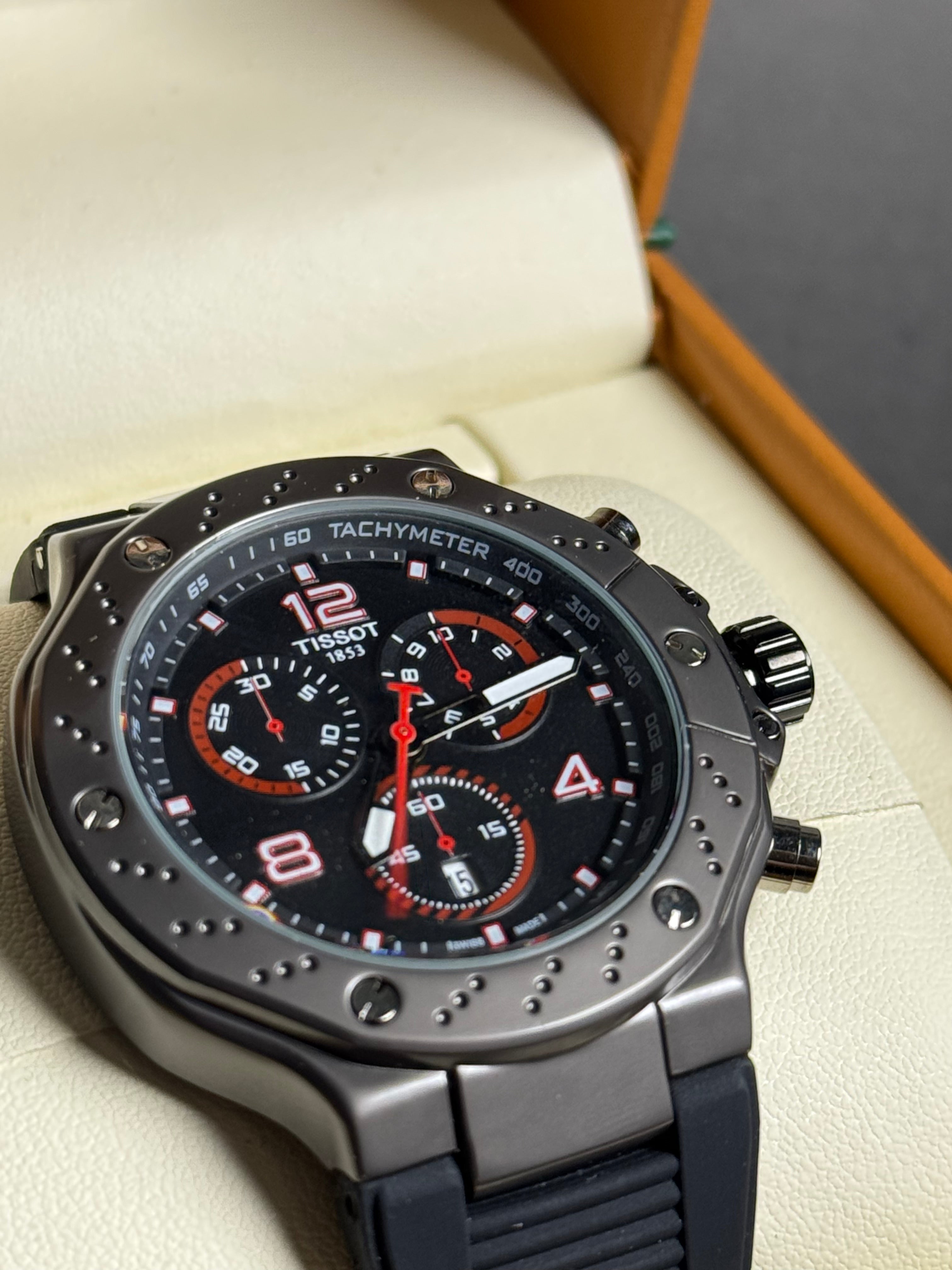 Tissot with Strap and Dark Dial