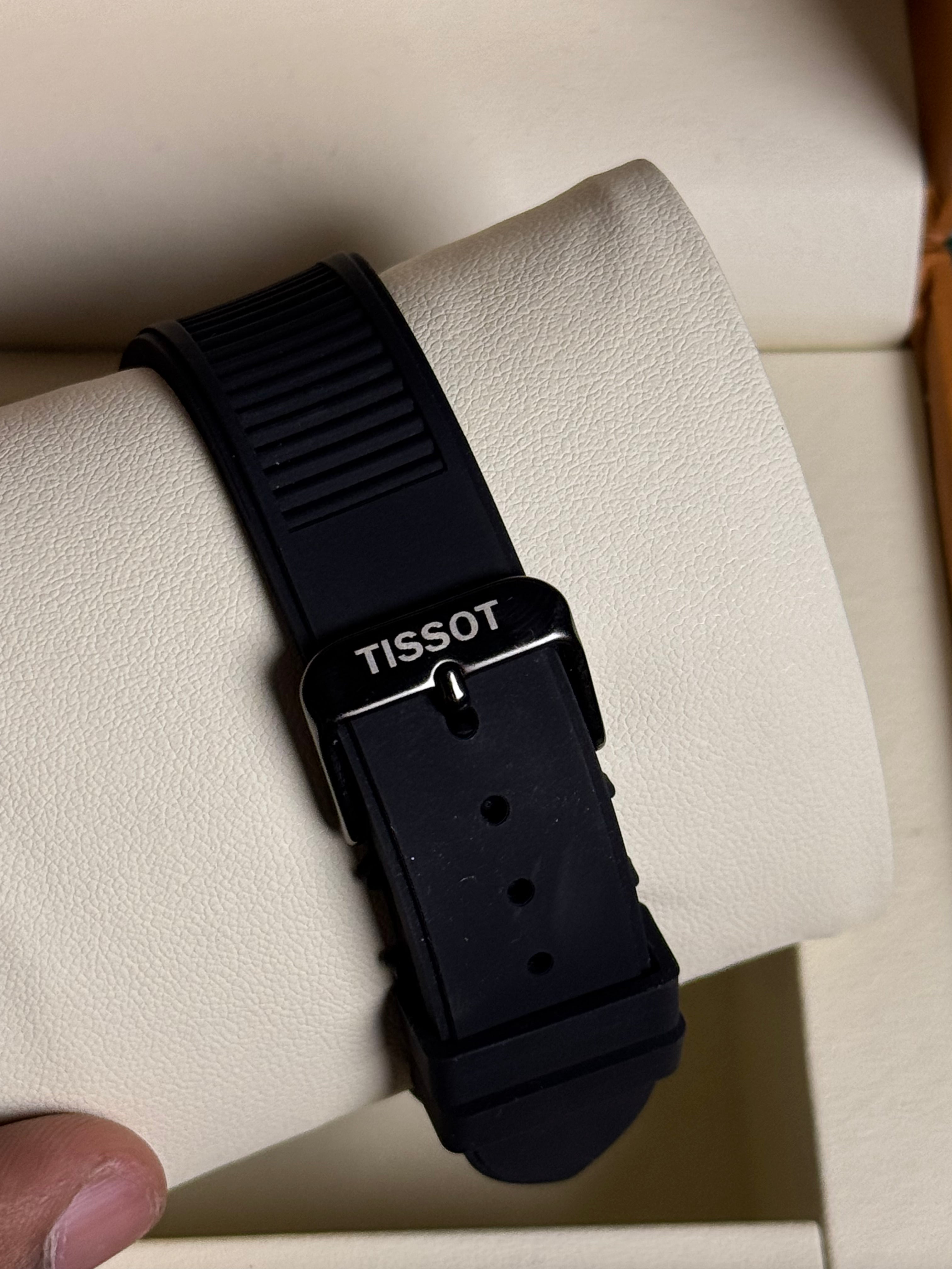 Tissot with Strap and Golden Dial