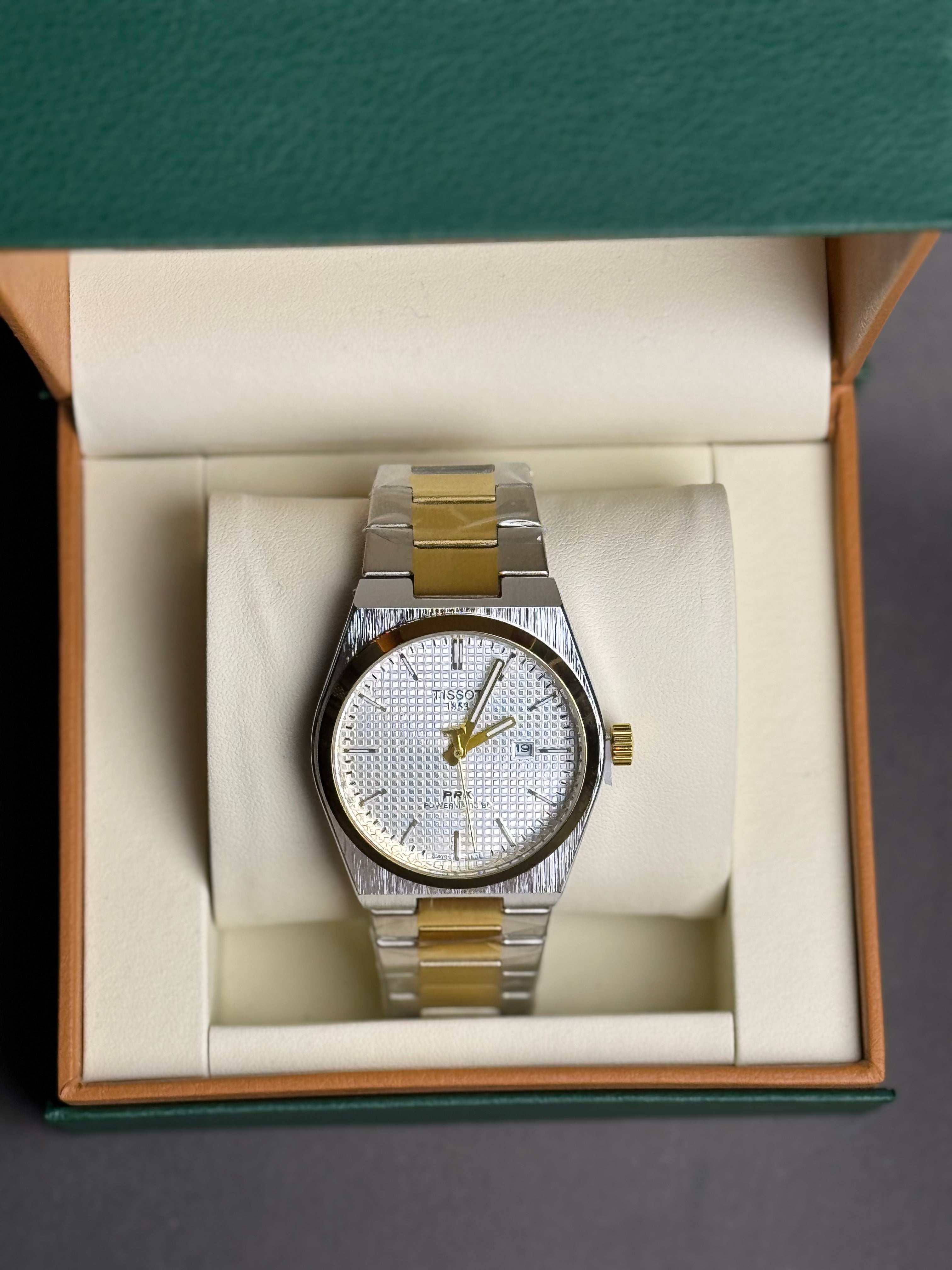Two-Tone Tissot PRX with Silver Dial