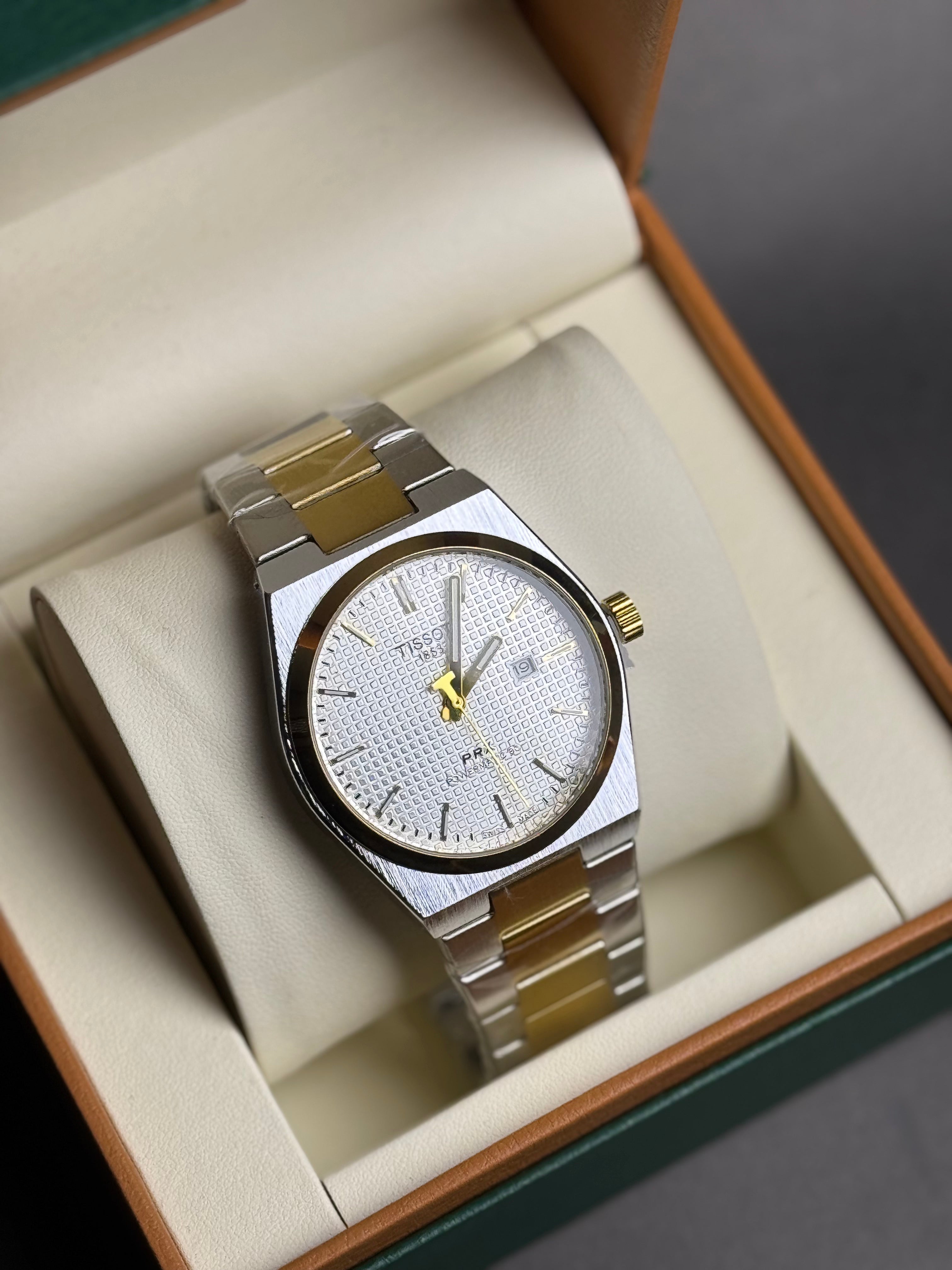 Two-Tone Tissot PRX with Silver Dial